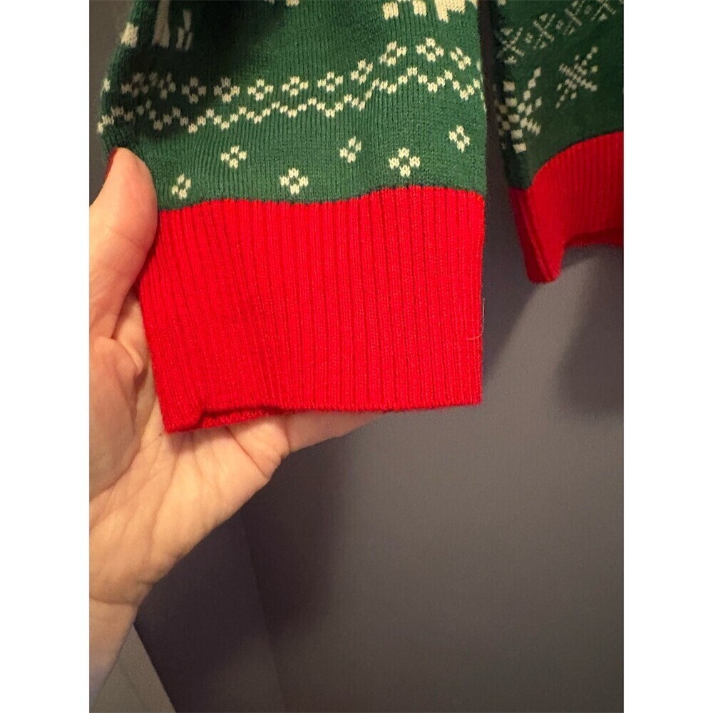 Elf Movie Son of a Nutcracker Ugly Christmas Sweater Men's L Green Red - Picture 3 of 7